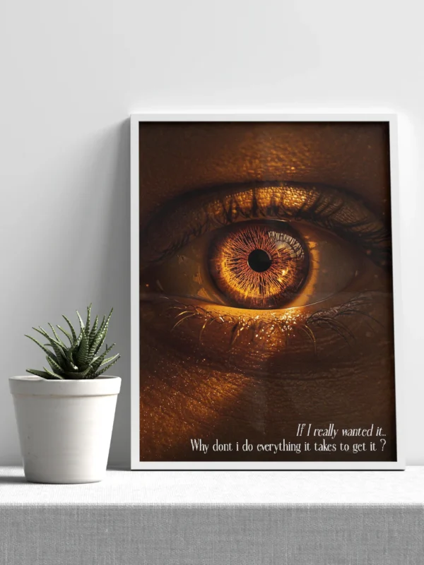 eye opening motivational minimalist quote poster