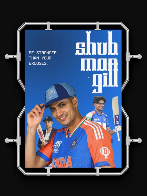shubhman gill team india collection poster