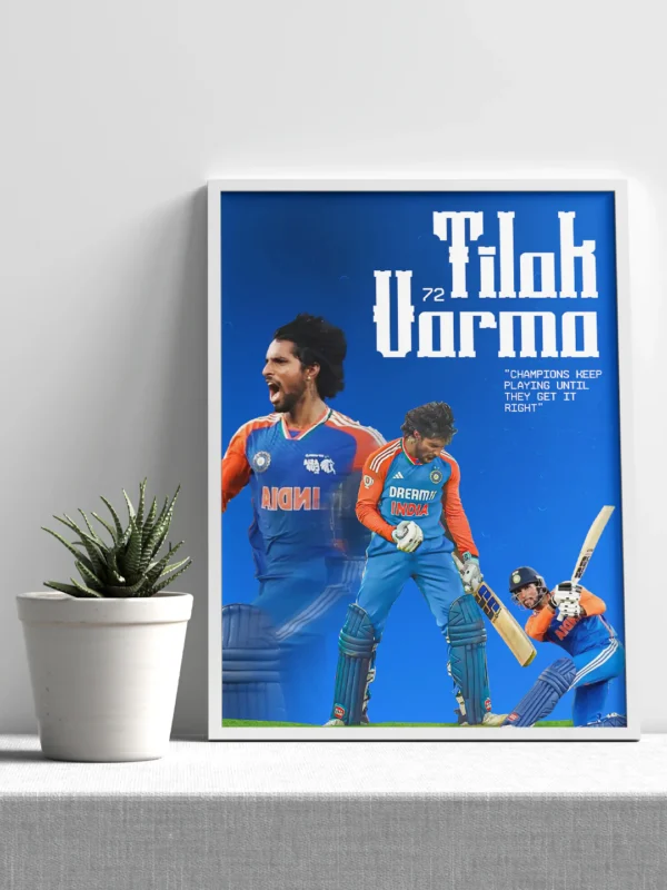 tilak varma indian player collection poster