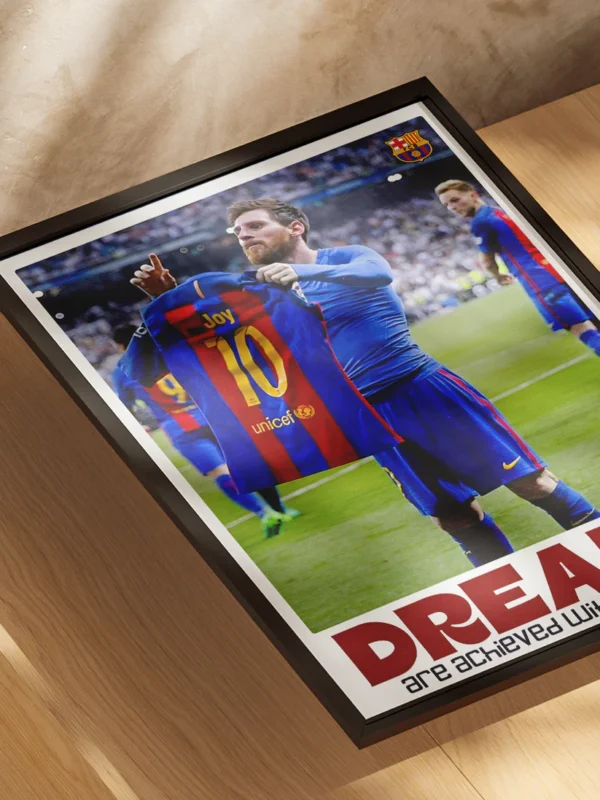 define aura with your name – fcb jersey held by goat messi