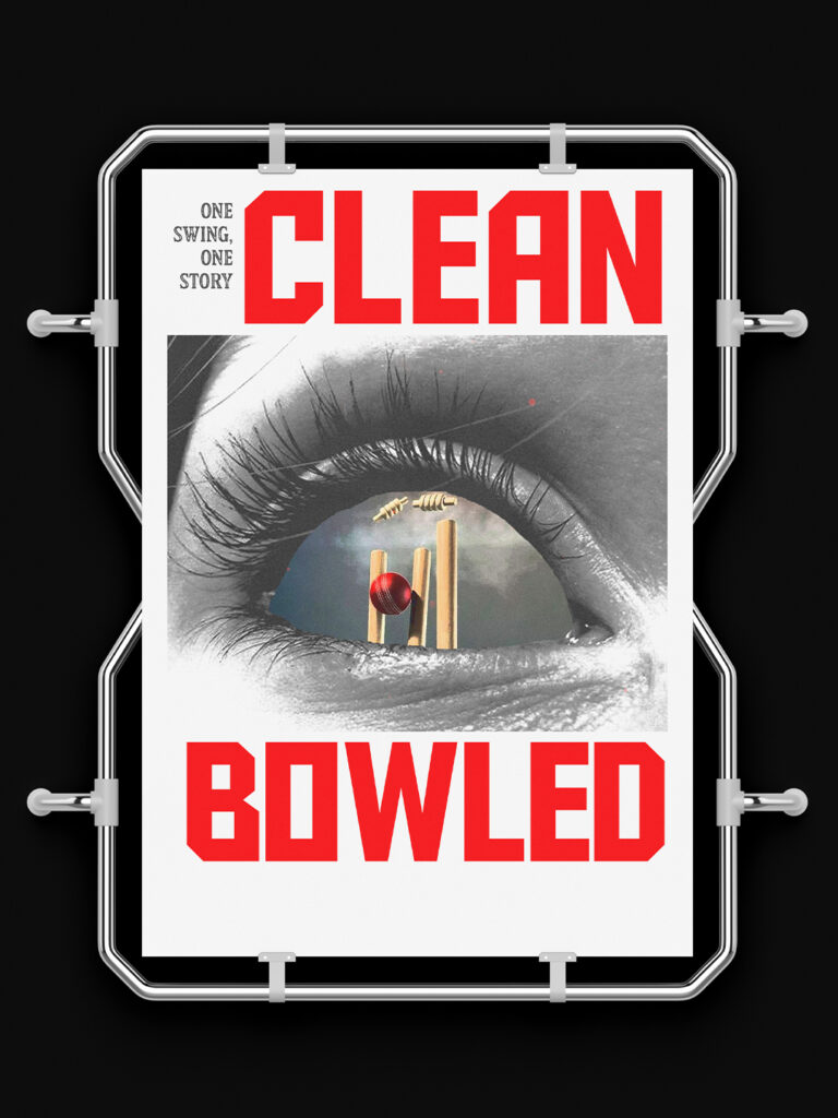 clean-bowled-only-one-aim-creative-poster