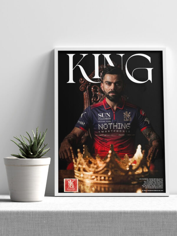 king for a reason virat kohli rcb edition poster