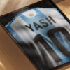 Custom Argentina Football Jersey Poster – Name & Number Edition