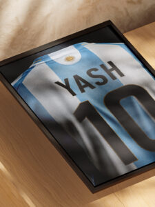 Custom Argentina Football Jersey Poster – Name & Number Edition