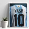 Custom Argentina Football Jersey Poster – Name & Number Edition