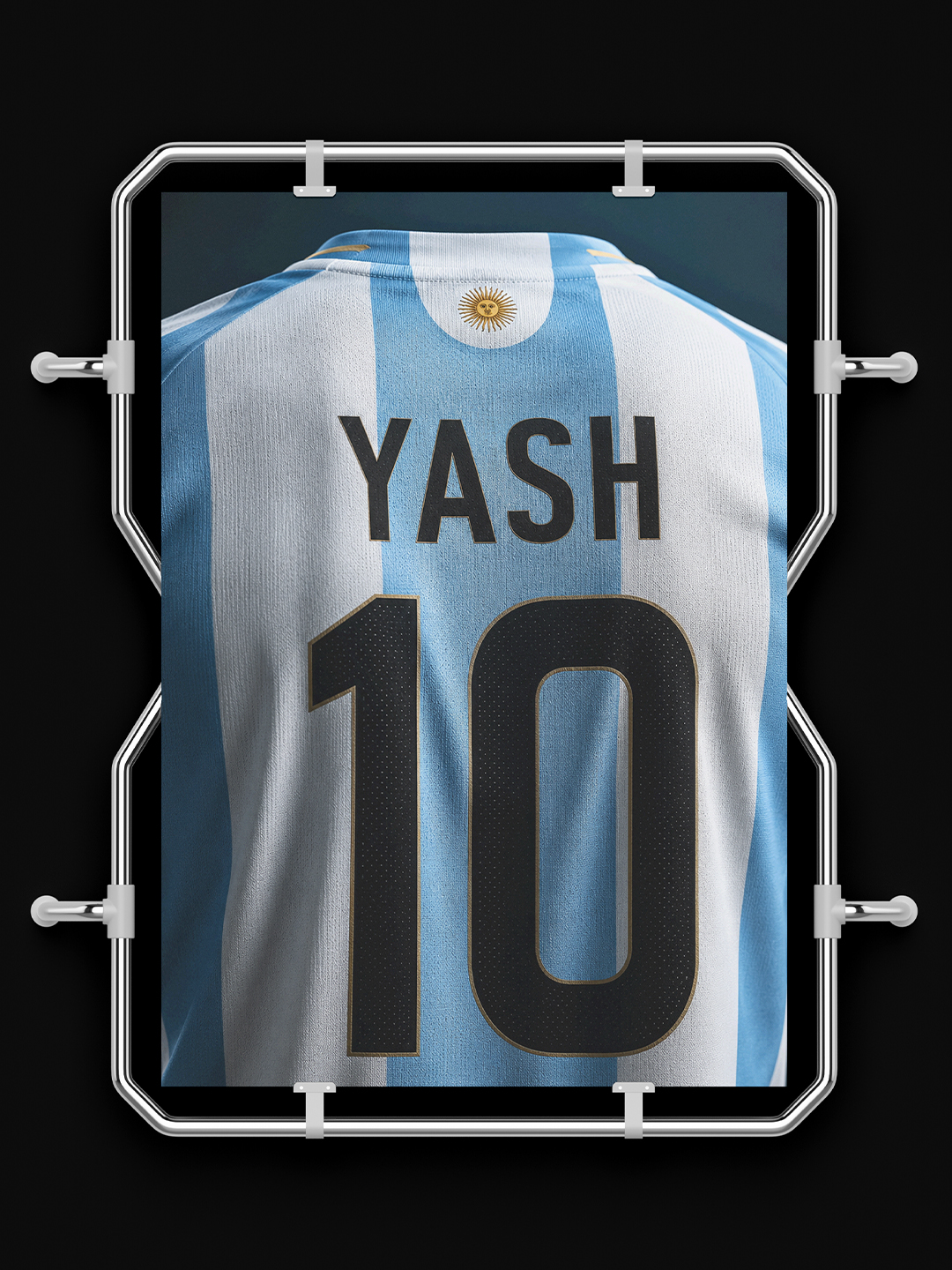 Custom Argentina Football Jersey Poster – Name & Number Edition