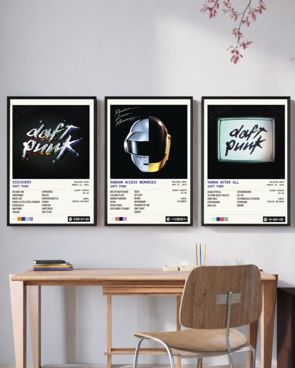 DAFT PUNK ICONIC ALBUMS – 3 FRAME POSTER SET