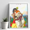 Shree Krisha Frame 2 SHREE KRISHNA WITH GAIYA DEVOTIONAL POSTER FRAME