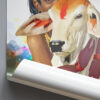 Shree Krisha Frame 3 SHREE KRISHNA WITH GAIYA DEVOTIONAL POSTER FRAME