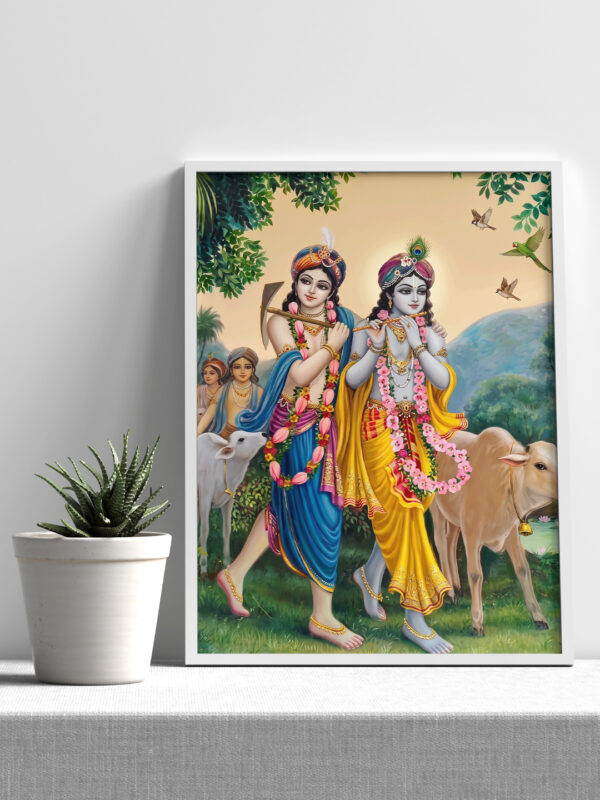 Shree Krisha Frame van 1 VRAJ DARSHAN - SHREE KRISHNA WITH THEIR FRIENDS POSTER FRAME